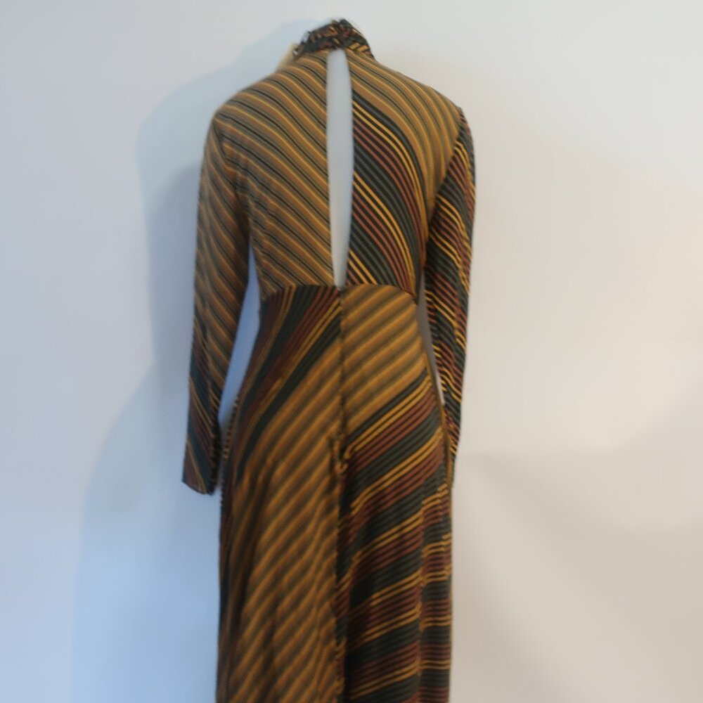 NWT Womens Ronny Kobo Ronny Kobo Brown Black Striped Mock Neck Noven Dress S - Picture 11 of 16